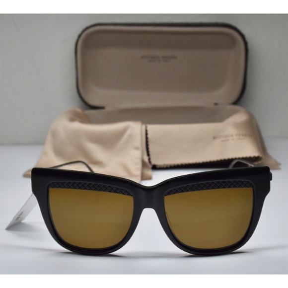 BOTTEGA VENETA NWT BV0074S 002 BLACK BROWN CAT EYE SUNGLASSES. 53mm main image 6